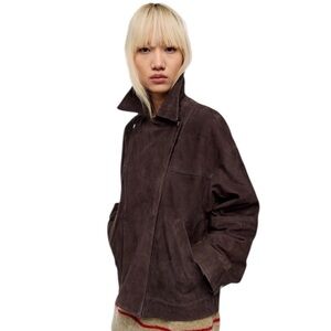 Bimba Y Lola Suede Double-Breasted Jacket